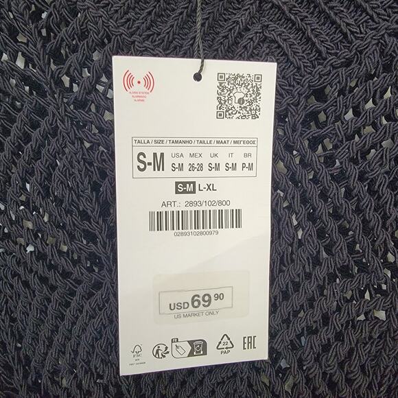 Zara Pointelle Knit Cape Sweater Crochet Top Oversize Small Medium Fisherman NWT - Picture 9 of 9